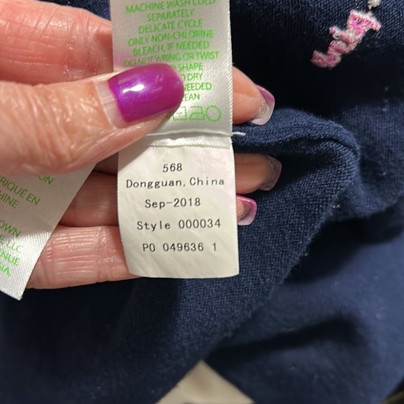 Lilly Pulitzer Navy Blue Dinah Sweater Anything is possible with sunshine S - Picture 11 of 11